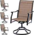 Soohow Outdoor Dining Chairs Set of 4, 360°Swivel Patio Dining Chair with Textilene Fabric, Outdoor Metal Armchair All Weather Resistant, Ergonomic Comfort, Perfect for Patio, Backyard, Balcony