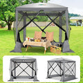 COBIZI 6x6 Pop up Gazebo Tent, Ez up Waterproof Screen Tent Screen House, Portable Outdoor Canopy Sun Shelter with Carry Bag & Ground Stakes for Camping, Garden and Picnics, Gray(Upgraded 2.0)