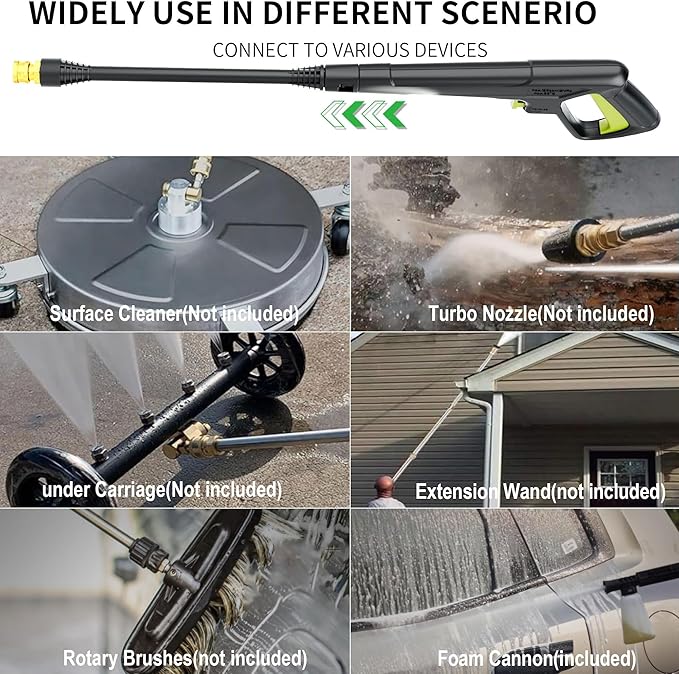 2025New Pressure Power Washer 4500PSI with 4 Quick Connect Nozzles,Inlet Hose & Filter, Foam Cannon for Cars/Fences/Driveways/Patios/Home Cleaning(Green)