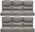 Pop 22x25/22x24 Outdoor Furniture Cushions Set of 6 - Comfortable Patio Chair Cushion for Rattan Wicker Dining Rocking Swivel Chairs Loveseat Couch L-Shape Sectional Sofa - Grey/Smile