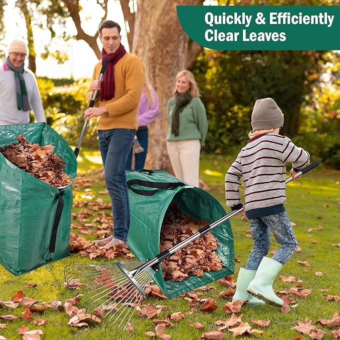 60 Gallon Leaf Collector,Collapsible Lawn & Leaf Bag,Heavy Leaves Pick up Tool Reusable Yard Waste Bags,Large Yard Dustpan Type Garden Bag for Leaves,Debris,Grass,Clippings,Lawn Trash