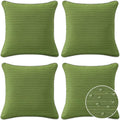Decorative Outdoor Water Repellent Throw Pillows with Inserts, Set of 4, 20" x20" Pillows for Patio, Backyard, Bed, Couch, and Patio Furniture, Lawn Green