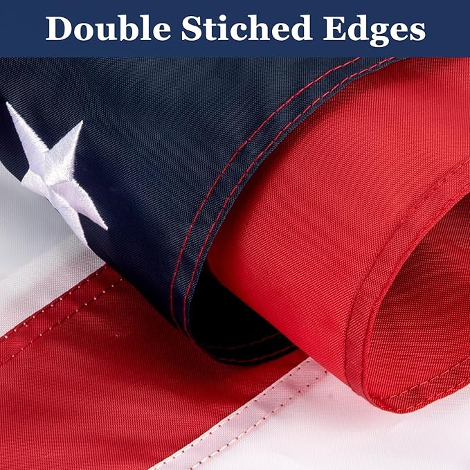420D American Flags for Outside 3x5 Ft. American Flags 3x5 Ft Outdoor Heavy Duty. Indestructible US Flags with Embroidered Stars, Sewn Stripes, Brass Grommets and Vivid Colors.