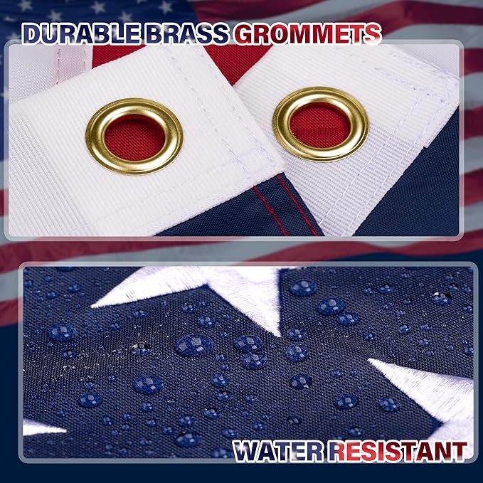 XIFAN Premium American Flag 3x5 Outdoor, Heavy Duty 210D Tough Polyester, Long Lasting US Flags for High Wind Outside with Embroidered Stars, Sewn Stripes, Brass Grommets