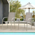 Patio Chairs Set of 2, Outdoor Dining Chairs with Breathable Textilene Fabric, Stackable Patio Chairs for Lawn, Garden, Backyard, Poolside, Grey