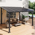 Aoxun 10' x 12' Gazebo for Patio, Gazebo Pergola with Sloped Roof, Large Wall-Mounted Heavy Duty Awnings, for Backyard, Deck, Patio