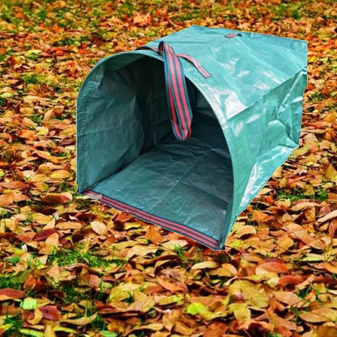 2-Pack Yard Waste Bags，Large Yard Dustpan-Type Garden Bag for Collecting Leaves，Reuseable Heavy Duty lawn and leaf bags，Garden Waste Container for Clean Up Outdoor Debris Leaves Grass Clippings