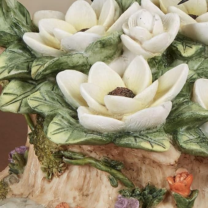 Touch of Class Dancing Hummingbirds and Magnolias Birds Table Sculpture Ivory and Green | Floral Flower Designs