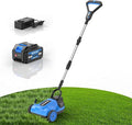 AZZUNO 8.3" Electric Cordless Lawn Mower: 20V Push Brush Cutter with 3-Position Height Adjustment, Brushless Compact Walk Behind Weed Wacker Eater for Small Garden Yard, 3.0Ah Battery and Charger