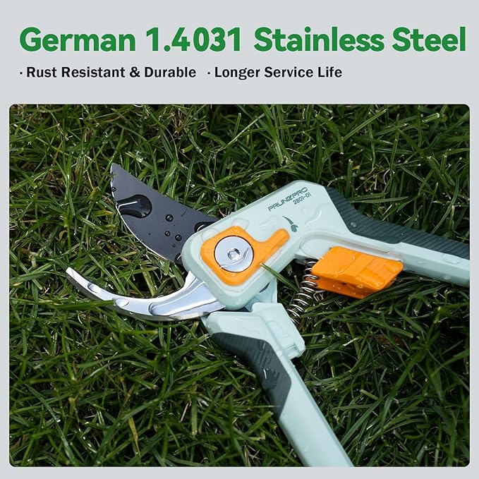 PrunePro Pruning Shears Gardening Scissors Set Professional Hand Pruner Sharp Stainless Steel Blade Garden Scissors Plant Flower Garden Clipper
