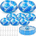 8pcs 4ft Pool Pillows for Above Ground Pools, Cover Balloon Winterizing Inflatable Air Pillow Float with Ropes PVC Ice Equalizer Closing Winter Swimming Ball Accessories