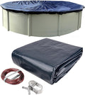 27’ ft. Round Pool Winter Cover for Above Ground Pools – 8-Year Warranty, Cold and UV Resistant, Weatherproof and Durable, Winch & Cable Included