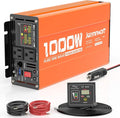 1000W/2000W(Peak) Power Inverter DC 12V to 110V AC with LCD Display, Remote Control, 2 AC Outlets, Fast Charging USB Charger, Car Pure Sine Wave Inverter for Car Home Laptop Truck