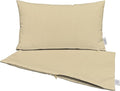 RSH DECOR: Sunbrella Pillow Covers Set of 2 | Covers Only - 20" x 12" | Outdoor Lumbar Pillow Covers Crafted with Sunbrella Performance Fabric | Canvas Antique Beige
