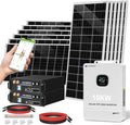 ECO-WORTHY 10KW Output 9.36KWH Off Grid Solar System Complete Kit for Home：12pcs 195W Solar Panels(2340W)+10KW 120V/240V Inverter + 2pcs 48V 100AH Lithium Batteries,for Whole Home Backup