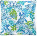 BrylaneHome 20" Square Throw Pillow - Patio & Outdoor - Water, Stain & Fade Resistant - Blue Fern