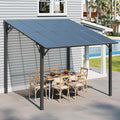 JY QAQA 10x10FT Outdoor Pergola, Gazebo Pergola with Sloped Roof, Large Wall Mounted Heavy Duty Awning for Patio, Deck, Backyard Outdoor pergola