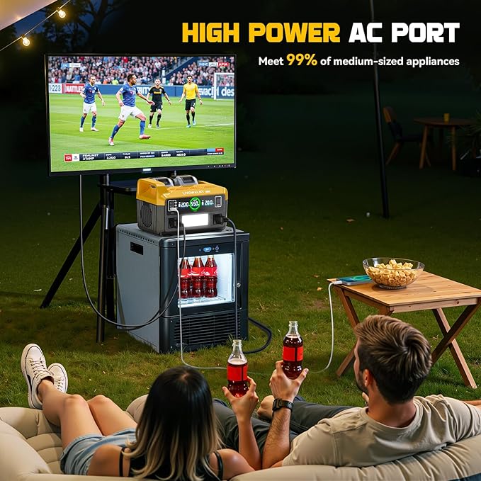 550W Power Station Compatible with Dewalt: LIVOWALNY Portable Generator DC 20V to AC 110-120V, Pure Sine Wave Power Inverter Battery Adapter Phone Charger 2 USB-A & 1 Type-C & 2 AC Outlet (Tool Only)