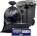 Plasticplace 64-65 Gallon Trash Can Liners for Toter │ 3.0 Mil │ Black Heavy Duty Garbage Bags │ 50” x 60” (25 Count),W65LDBTL3