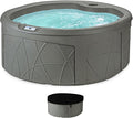 LifeSmart Key Largo Hot Tub Spa with 110 Volt Plug and Play and Multicolor Underwater LED Light for Patio, Lawn, and Garden, Taupe, 4-Person