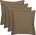RSH DECOR: Sunbrella Square Throw Pillows Set of 4 | 24" x 24" | Water and Fade-Resistant Performance Fabric | Outdoor Pillow Covers with Down-Alternative Inserts | Canvas Taupe
