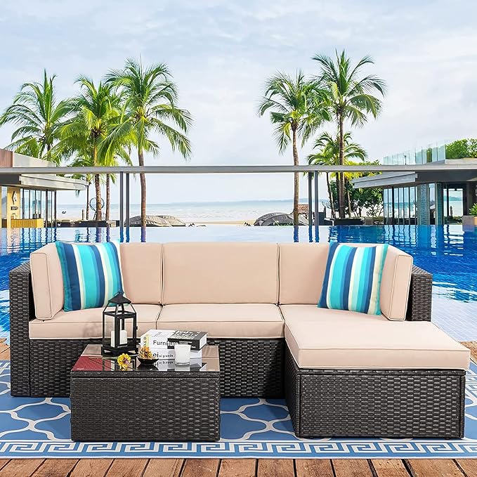 Pyonic Outdoor Waterproof Throw Pillow Covers 18x18 Dark Blue Pillow Covers Decorative Lines Striped Cushion Cases Set of 2 for Patio Furniture Tent Garden,Color Stripe