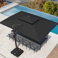 10' X 13' Patio Umbrella Outdoor Large Rectangle Offset Cantilever Umbrellas Double Top Heavy Duty Windproof with 360-degree Rotation for Pool Garden Deck