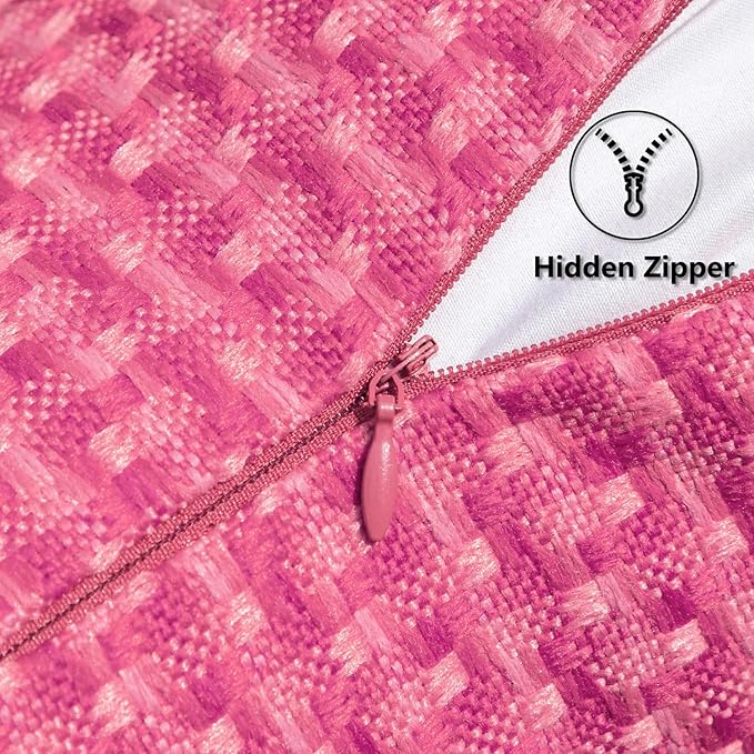 Kevin Textile Outdoor Waterproof Throw Pillow Covers Pack of 2 Valentines Day Decorative Cushion Covers for Garden Patio Tent Balcony Bench Couch Sofa 20x20 Inch, Hot Pink