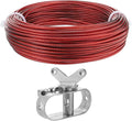 164ft Pool Cover Cable & Heavy Duty Winch Kit - Upgraded Zinc Alloy Spring Loaded Ratchet & Plastic Coated Steel Wire for Above Ground Swimming Pool Winter Close