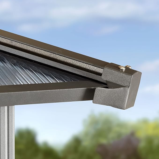 TOOLPORT Hardtop Gazebo 13x13 ft with Aluminum Frame and Approx. 8 mm Polycarbonate Roof