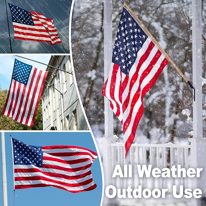 XIFAN Premium American Flag 5x8 ft Outdoor Outside, Heavy Duty Polyester Large USA Flag, the Strongest Longest Lasting with Embroidered Stars/Sewn Stripes/3 Brass Grommets/UV Protection