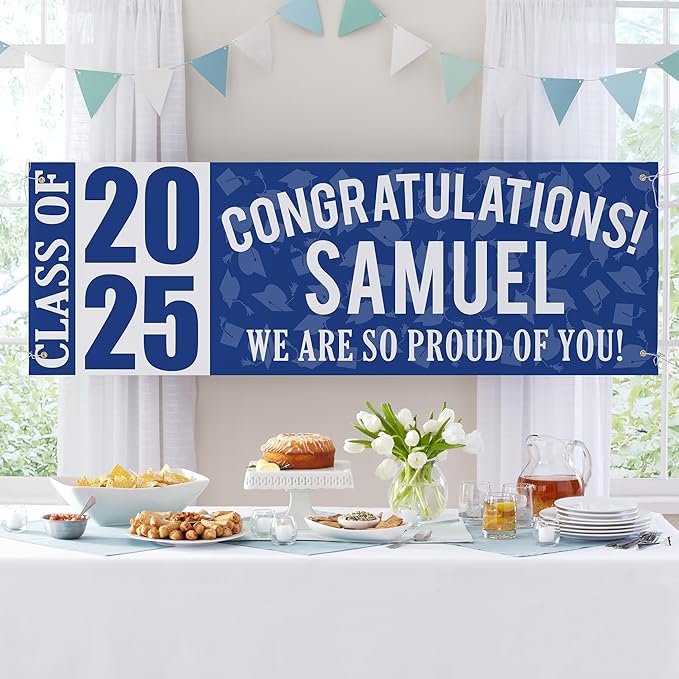 Let's Make Memories Personalized Graduation Banner Class of 2025 - Graduation Party Decorations - Congratulations Banner - Indoor/Outdoor Vinyl - Best in Class - Gold - 10 ft.