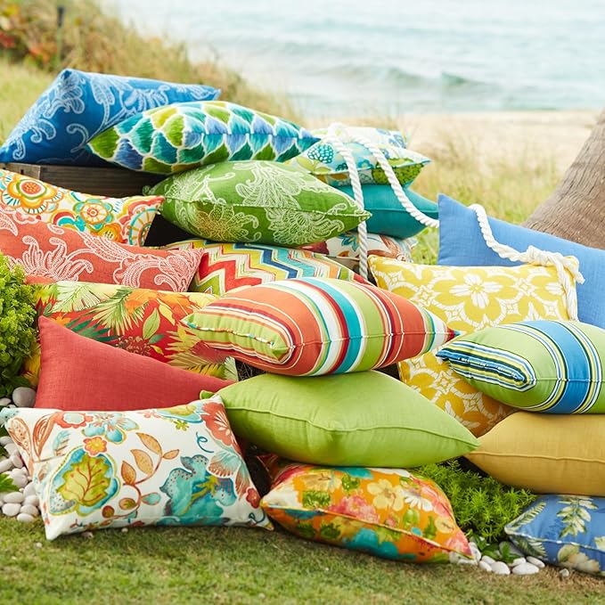 BrylaneHome Lumbar Pillow - 20" L x 13" W - Patio & Outdoor - Water, Stain & Fade Resistant - Granada