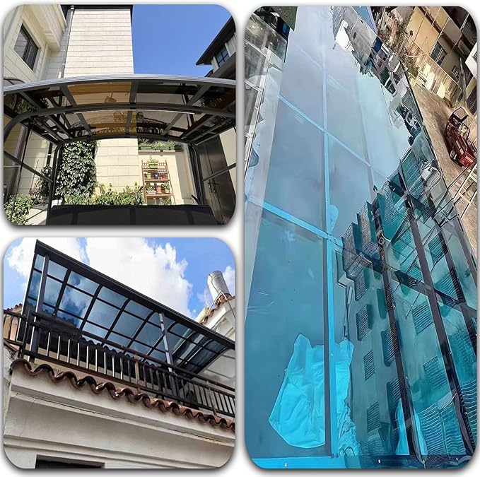 2mm Polycarbonate Sheet,polycarbonate greenhouse panels,Roofing Transparent Insulation Daylighting Panels,strong and not easily deformed,for Greenhouse Sheds Roofs,Carports.(Clear,2.62 x 26.2ft)