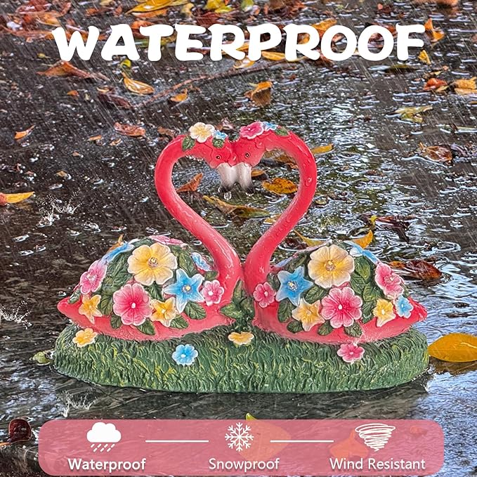 Solar Flamingo Garden Decor Statue, Outdoor Funny Solar Light Decoration for Yard, Patio, Lawn, Unique Housewarming, Birthday Gift for Women, Mom, Grandma