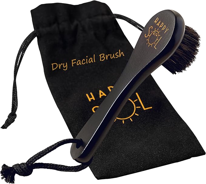 Dry Facial Brush, Exfoliating Face Brush, High Quality Beechwood, Supports Lymphatic Drainage, Natural Face Brush
