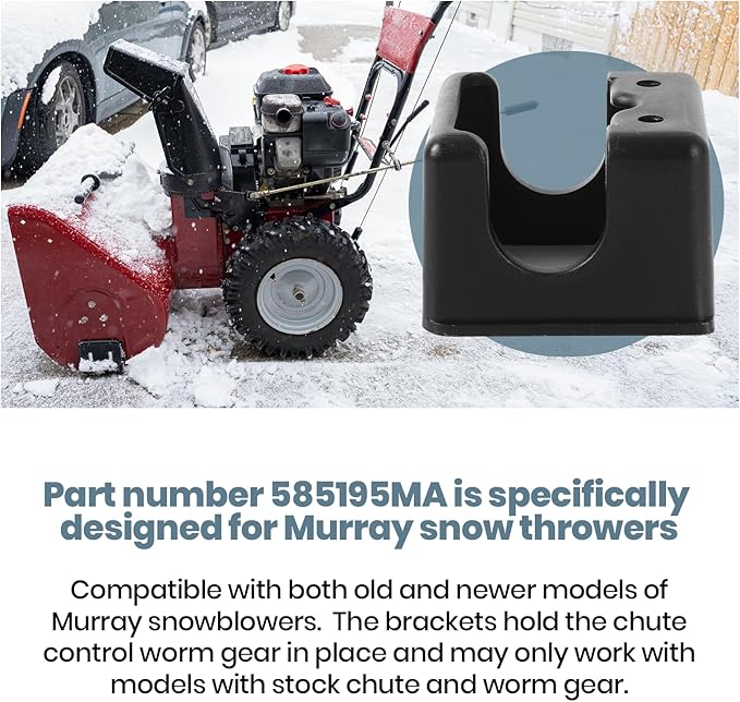 AR-PRO The Exact Replacement 585195MA Worm Bracket for Snow Throwers (Black) Set of 2 - Compatible with Murray Snow Throwers and Craftsman Gas Snow Blowers - Restore Snow Thrower Peak Performance