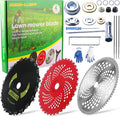 9" x 36 Teeth Carbide Tipped Blades & 9" x20T Carbon Steel Round Chainsaw Tooth Blades & 10" x 80T Brush Cutter Trimmer Blades with Adapter Kit