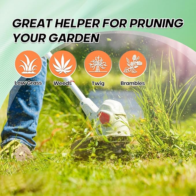 String Trimmer Line .080", 225 Feet Weed Eater String, Square Trimmer Line for Universal Replacement, Orange Premium Nylon String Trimmer Line for Light Grass&Weeds