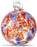 EUSTUMA Hand Blown Glass Witch Ball,Glass Ornament Hanging Garden Gazing Ball Indoor Outdoor Home Décor. (2)
