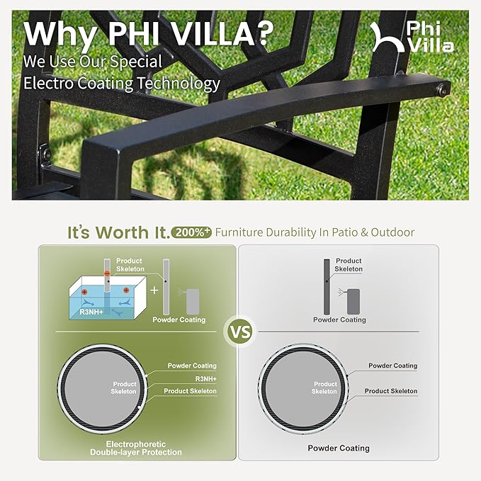 PHI VILLA 9 Pieces Outdoor Dining Set, Expandable Metal Table (64"-82") and 8 Swivel Dining Chairs – Perfect for Patio, Garden, Deck, Porch, and Yard, 9PCS Outdoor Dining Set Style 5