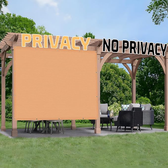 SUNNY GUARD Shade Cloth Custom Size 19x24 FT Sun Shade Screen Fabric Shade Cover Tarp with Grommets for Pergola Backyard Garden, Peach Fuzz(We Customized)