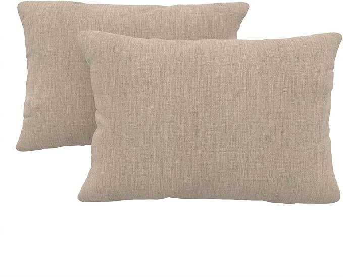 Covers & All Sunbrellla Outdoor Pillows for Patio Furniture, UV Fade Resistant & Waterproof Outdoor Sunbrella Lumbar Pillows, Set of 2 Inserts & Covers for Patios, Decks and Porches (Cast Ash)