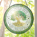 FLAGWIX Christmas Tree of Life Gifts for Women Men - Stained Glass Window Hanging 8 in - Birthday Gifts for Friend Family, Tree of Life Decor Suncatchers for Windows Hanging, Celtic Garden Decor