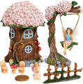Juvale 8 Piece Miniature Fairy Garden Accessories Outdoor Decor Figurines Kit for Kids, Mini Whimsical Ornaments and Decorations for Patio, House, Garden, Desk, Yard Supplies