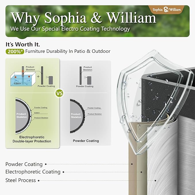 Sophia & William Outdoor Dining Set Patio Dining Sets Patio Table and Chairs Set 9 Pieces Square Outdoor Dining Table for 8 with Swivel Patio Set for Garden Pool All Weather Grey