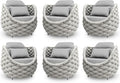 Patio Accent Chairs Set of 6: Aluminum Porch Lounge Chair with Arms - Woven Rope Cushioned Armchair - Modern One Seater Chair - Outdoor Deck Furniture for 400lbs Balcony Lanai Garden Hotel, Gray