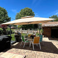 PURPLE LEAF 12FT Sunbrella Cantilever Umbrella Outdoor Large Heavy Duty Double Top Offset Hanging 360° Rotation Square Umbrella for Garden Patio Deck Pool Backyard Spectrum Sand