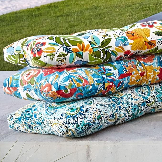 BrylaneHome Tufted Bench Cushion - 45.5" L x 19" W x 3" H- Patio & Outdoor - Water, Stain & Fade Resistant - Granada