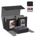 Trading Card Deck Box with Commander Display，3 in 1 MTG Storage Holds 200 Double-Sleeved Cards，2 Deck Boxes & Dice Tray Included，Fits MTG, TCG, PTCG & Sports Cards